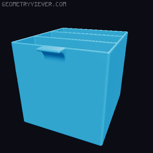 Modular Small Parts Split Drawers 3D model thumbnail