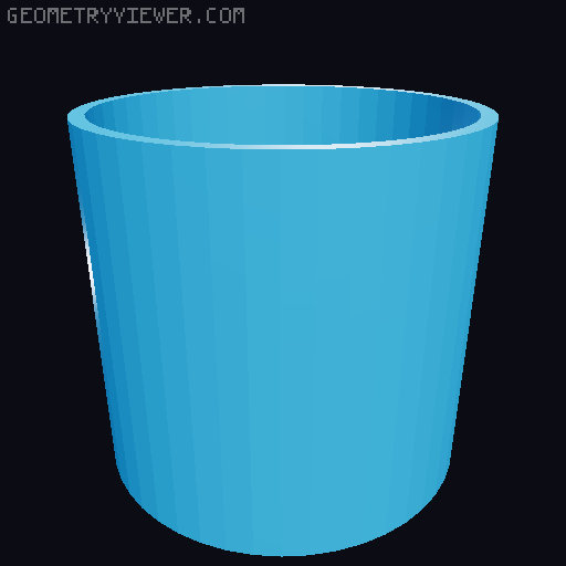 80 mm diameter 75mm tall cylinder flower pot 3D model thumbnail