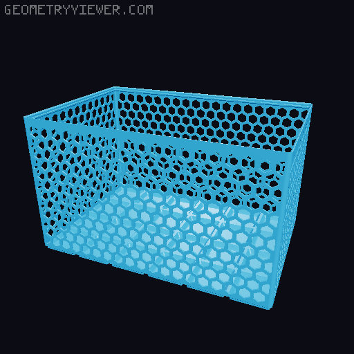Gridfinity Hex Bins Light all sizes 3D model thumbnail