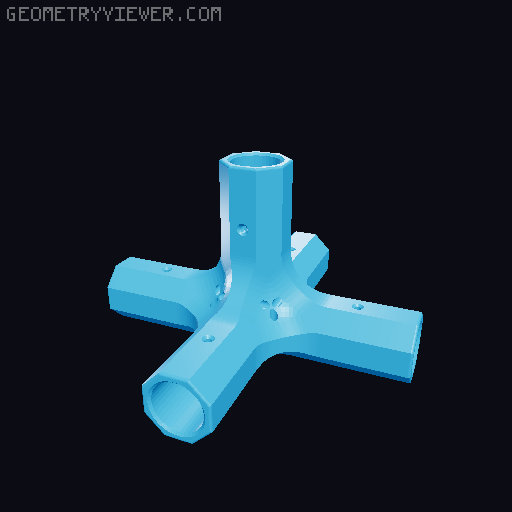 Round Bars Pipes and Rods Connections 3D model thumbnail