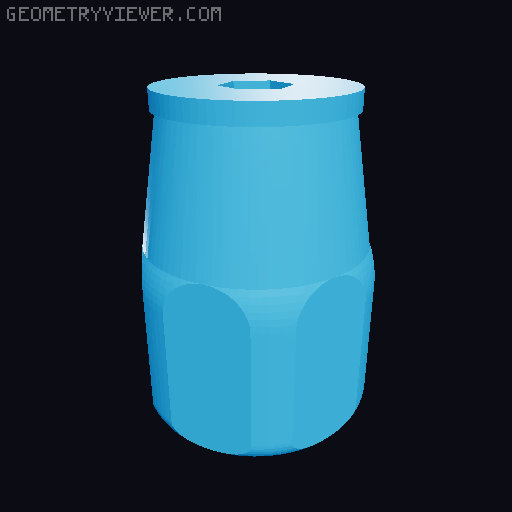 Stubby Hex Bit Driver Remix - Logoless 3D model thumbnail