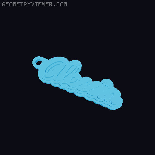 Customizable name keychain / tag 3D model thumbnail