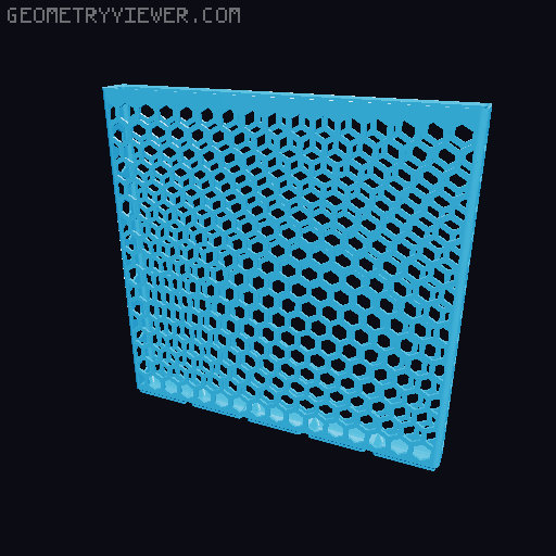 Gridfinity Hex Bins Light all sizes 3D model thumbnail