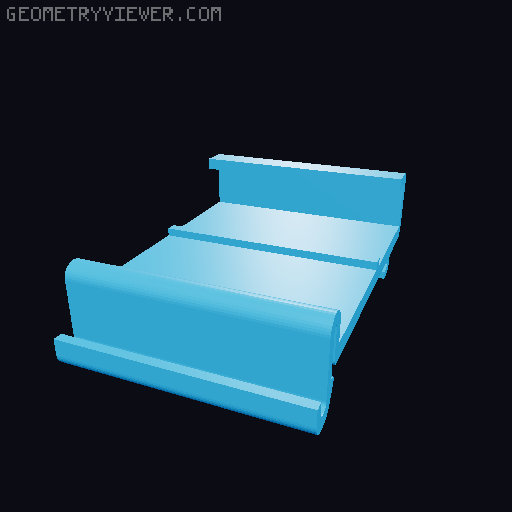 WAGO 221-4xx/6xx DIN Mount 3D model thumbnail