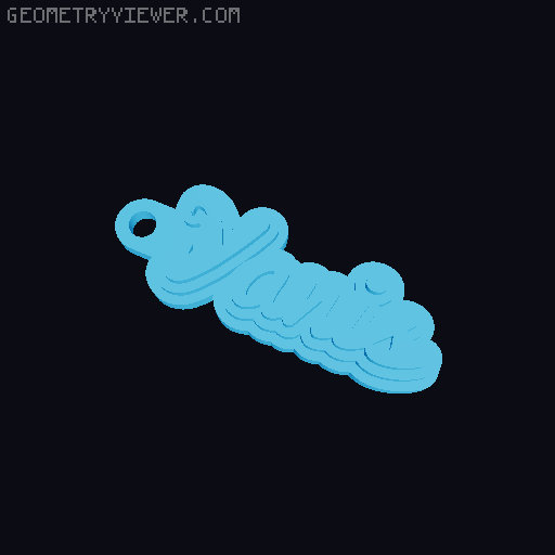 Customizable name keychain / tag 3D model thumbnail
