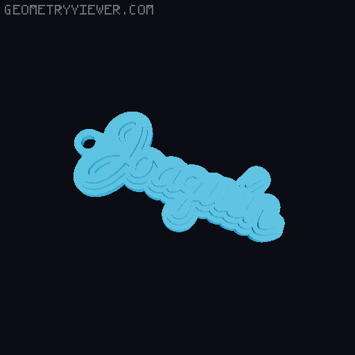 Customizable name keychain / tag 3D model thumbnail