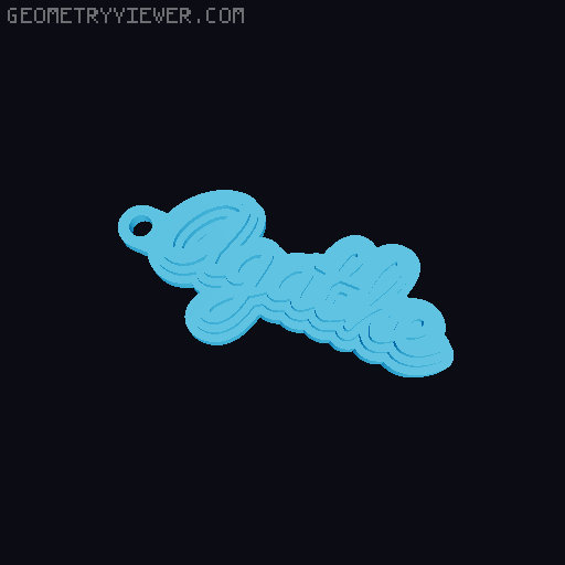 Customizable name keychain / tag 3D model thumbnail