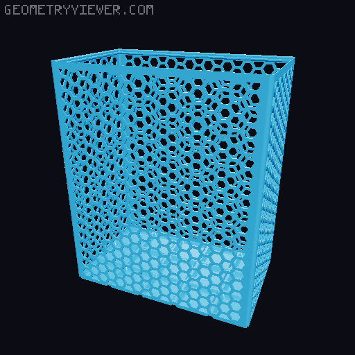 Gridfinity Hex Bins Light (rotated grid) all sizes 3D model thumbnail