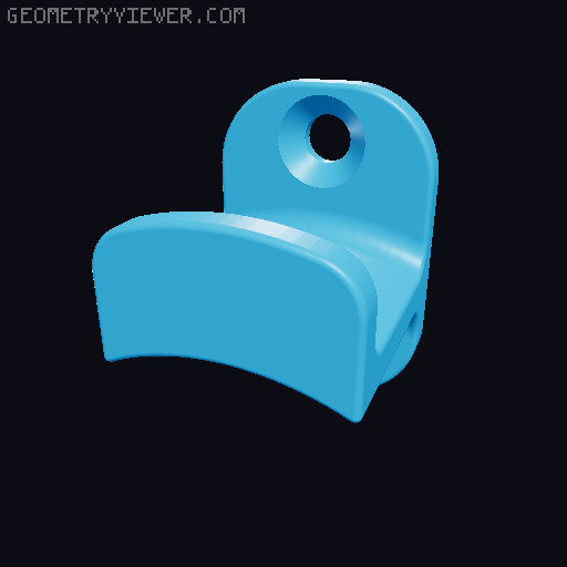 Curtain Ring Wall Holder 3D model thumbnail