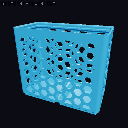 Gridfinity Hex Bins Light (rotated grid) all sizes 3D model thumbnail
