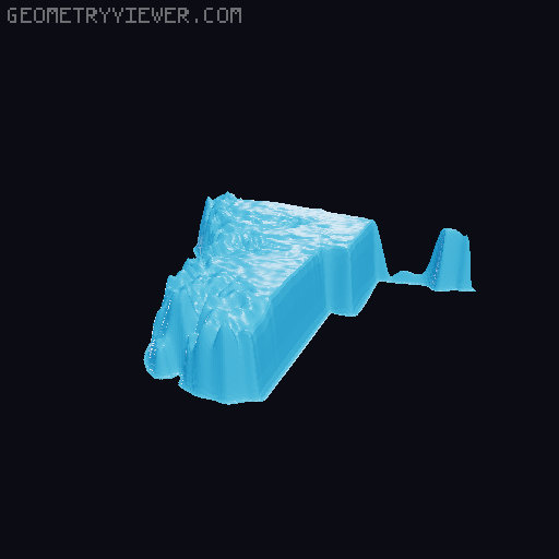 Topographic World Map 3D model thumbnail