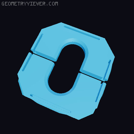openGrid - Lite Snap with hole 3D model thumbnail