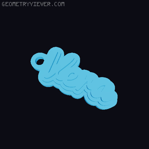 Customizable name keychain / tag 3D model thumbnail