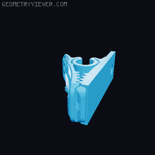 Wall mount crocodile clip (remix) 3D model thumbnail