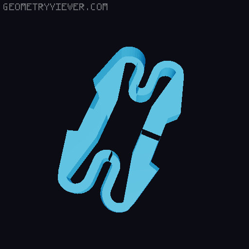 Handcuffs, shackles with a large chain 3D model thumbnail