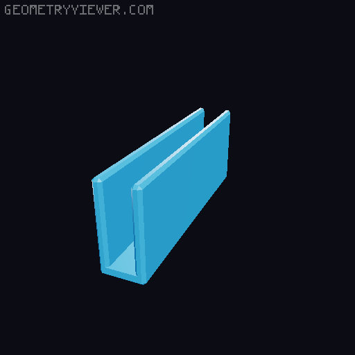 Parametric straight cable holder 3D model thumbnail