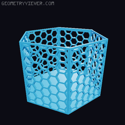 HSW hexagonal baskets v2 with full bottom 3D model thumbnail