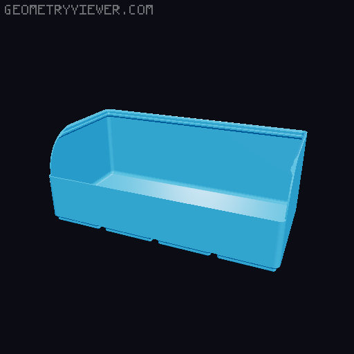 Gridfinity rouded bins collection all sizes 3D model thumbnail