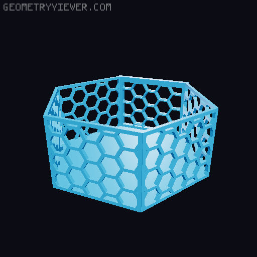 HSW hexagonal baskets v2 with full bottom 3D model thumbnail