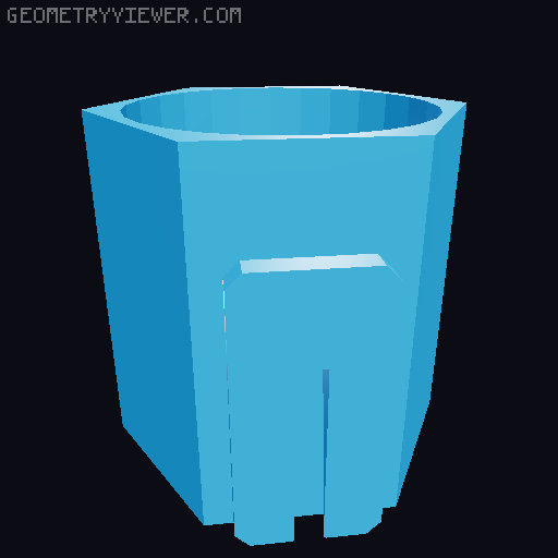 Sy's PegLock - Air Duster Hex Cup Mount 3D model thumbnail