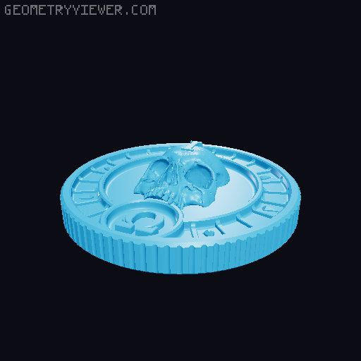 Skull token (40mm) 3D model thumbnail