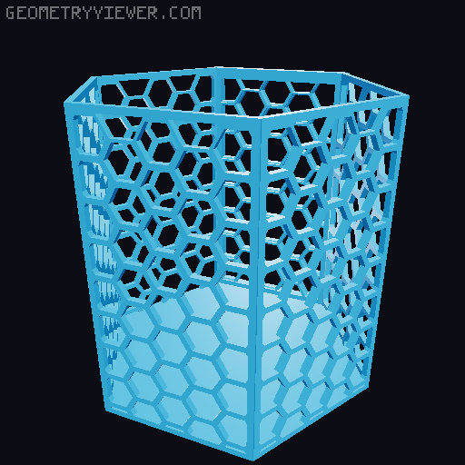 HSW hexagonal baskets v2 with full bottom 3D model thumbnail