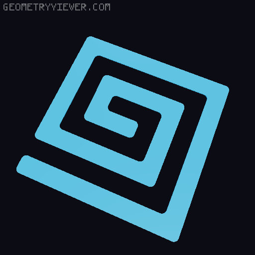 Filled Bed Level Test Spiral with Rounded Corners (customizable) 3D model thumbnail