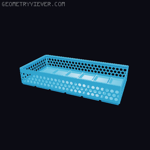 Gridfinity Hex Bins Light all sizes 3D model thumbnail