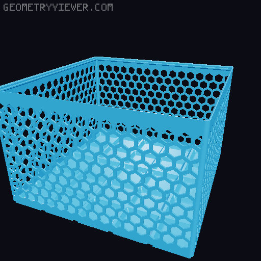 Gridfinity Hex Bins Light all sizes 3D model thumbnail