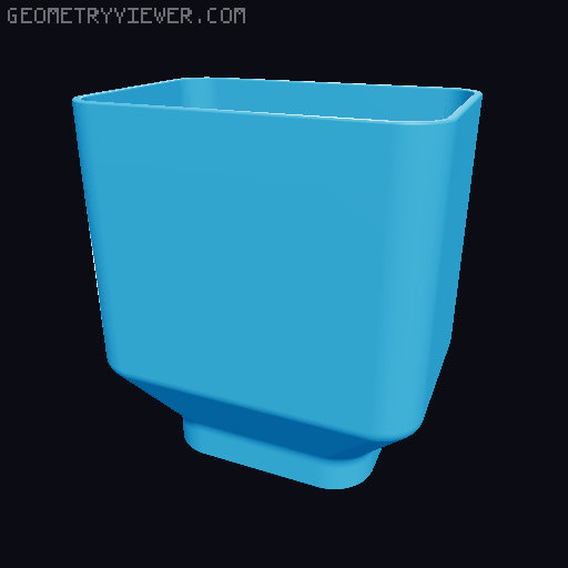 Cat feeder no text and flat bottom 3D model thumbnail
