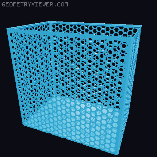 Gridfinity Hex Bins Light (rotated grid) all sizes 3D model thumbnail