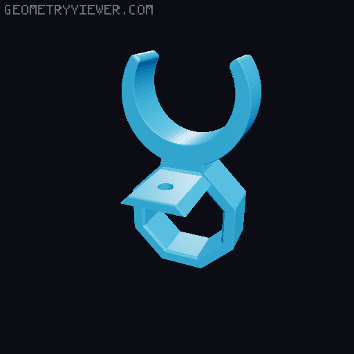 Pipe Clip for Round Bar Connector to Clamb Rods with Different Sizes 3D model thumbnail