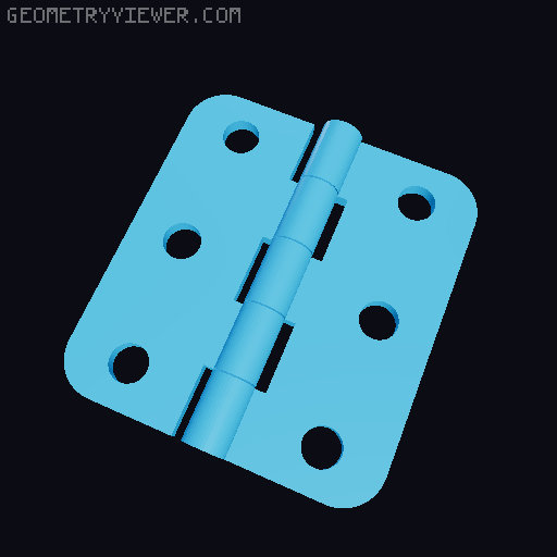 Print-in-Place Simple Hinge (no supports needed) 3D model thumbnail