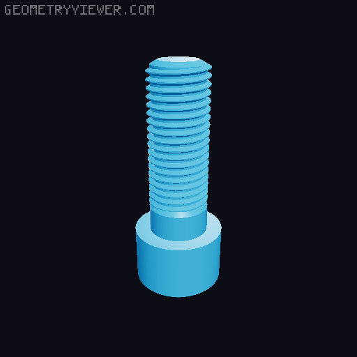 Hundreds of Metric Allen Screws with Cylindrical Head M2 up to M64 3D model thumbnail