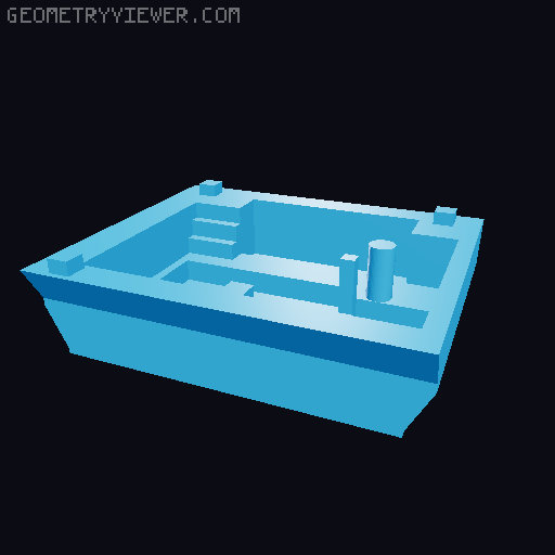 Mini Vault with Lever Tumbler Lock 3D model thumbnail