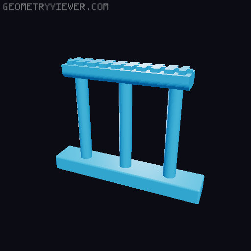 HO/N-Scale(For two tracks) Concrete and Steel Truss Bridge with 2% slope 3D model thumbnail
