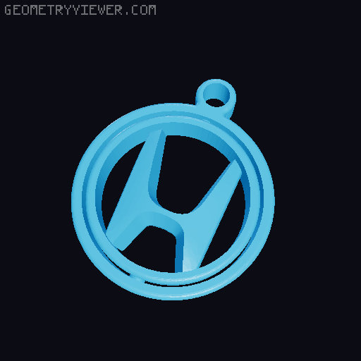 Honda, Opel and Ford Gyro Keychain 3D model thumbnail