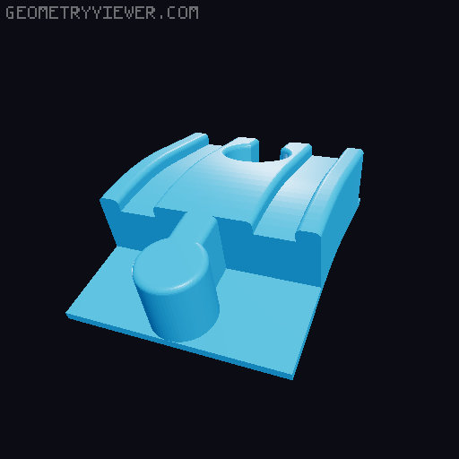 Wooden train (Brio, IKEA...) to Duplo adapters (minimal material design) 3D model thumbnail