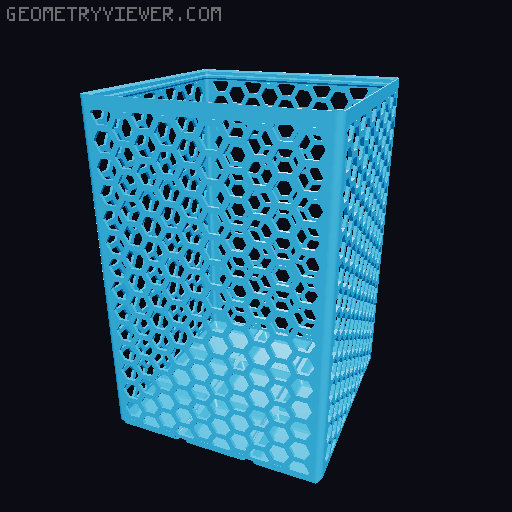 Gridfinity Hex Bins Light (rotated grid) all sizes 3D model thumbnail