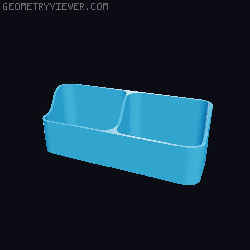 Bin for Ikea skadis - 564 models - hooks need support 3D model thumbnail