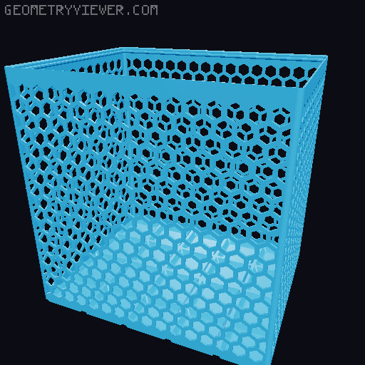 Gridfinity Hex Bins Light all sizes 3D model thumbnail