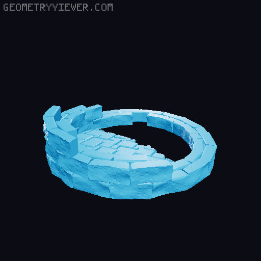 Base attached and the all around ruined top 3D model thumbnail