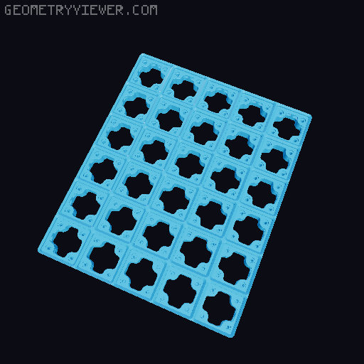 Gridfinity Stackable Modular baseplates 3D model thumbnail