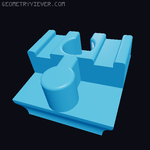 Wooden train (Brio, IKEA...) to Duplo adapters (minimal material design) 3D model thumbnail