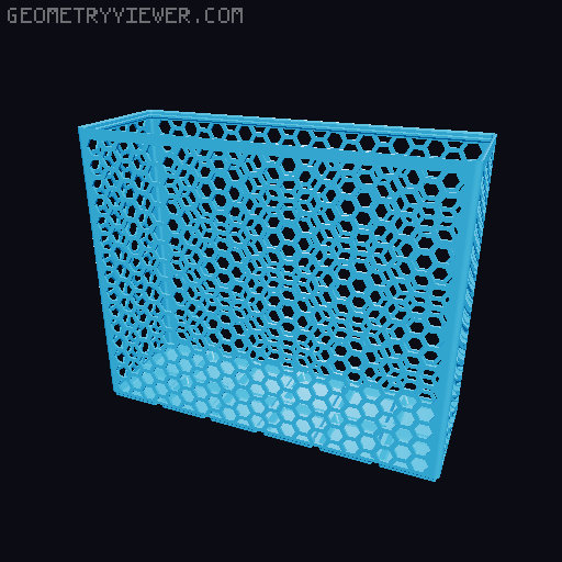 Gridfinity Hex Bins Light (rotated grid) all sizes 3D model thumbnail