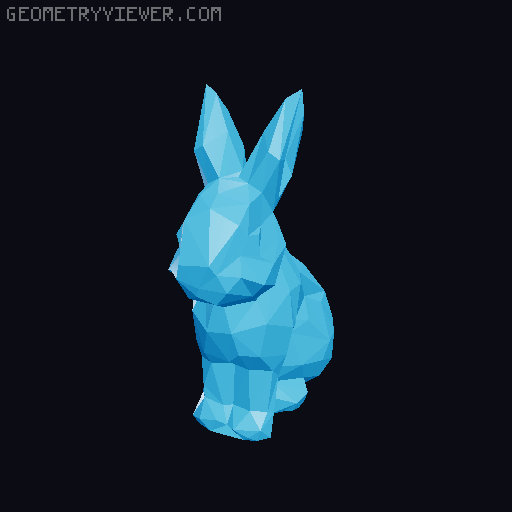 Cute Low Poly Rabbit - 3 numbers of faces 3D model thumbnail