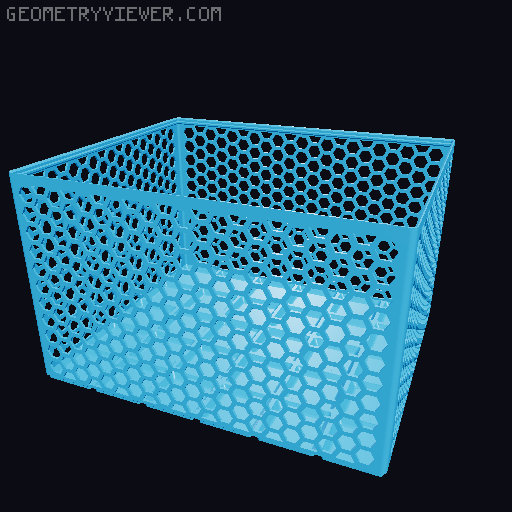 Gridfinity Hex Bins Light (rotated grid) all sizes 3D model thumbnail