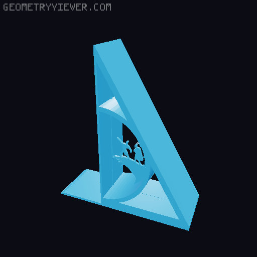Harry Potter deathly hallows themed bookend 3D model thumbnail