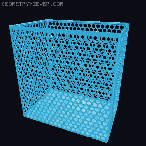 Gridfinity Hex Bins Light all sizes 3D model thumbnail