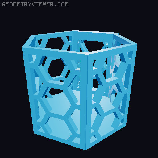HSW hexagonal baskets v2 with full bottom 3D model thumbnail